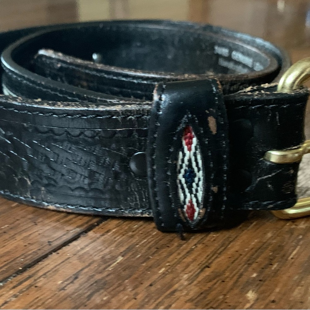 Silver and Black Belt with Textured Finish